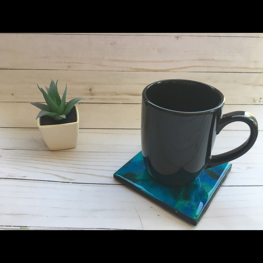 4 pc coaster set hand painted